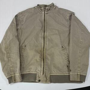 Cutter Buck Jacket Mens XXL Brown 100% Cotton Full Zip Workwear